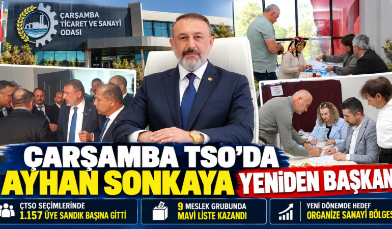 ÇARŞAMBA TSO’DA AYHAN SONKAYA YENİDEN BAŞKAN