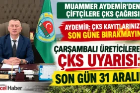 Çiftçilere ÇKS Başvuru Uyarısı