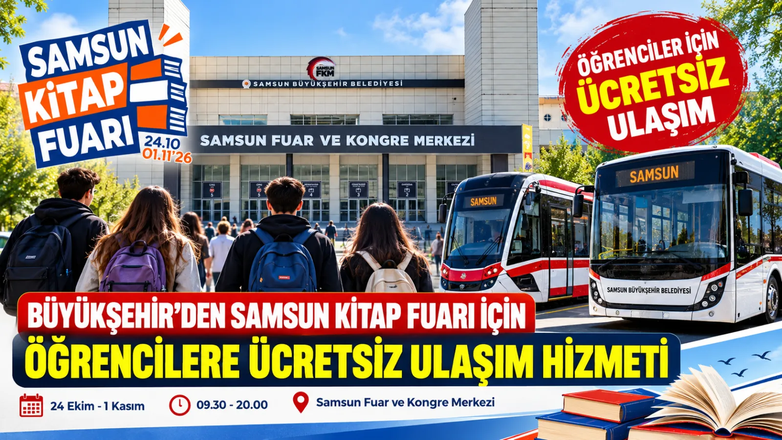 Samsun Kitap Fuarı’na Ücretsiz Ulaşım